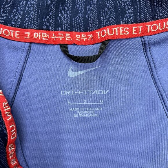 Nike ADV USA Basketball Game Jacket Size Large Mens Dri Fit Obsidian Blue White - Picture 14 of 15